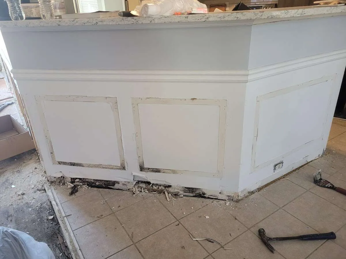 Water damage and mold on kitchen during Storm Damage Restoration in Claverack